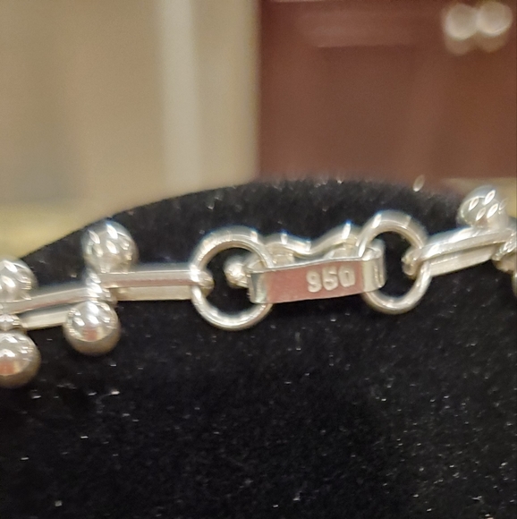 NWOT PERUVIAN 950 Silver Stamped Bracelet- 7 1/2" - Picture 5 of 6